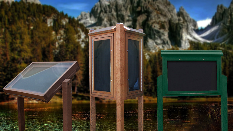Outdoor Message Centers with Legs or Wall Mount